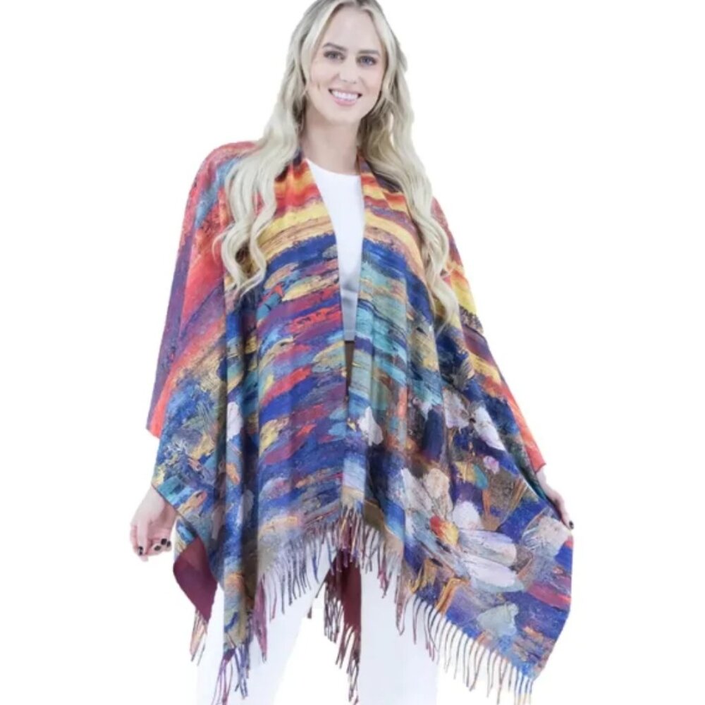 Van Gogh Collection Artistic Print Cape/Wrap (Brand New) - Water Lilies
